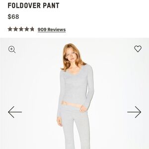 SKIMS Gray Foldover Boot Cut Pants